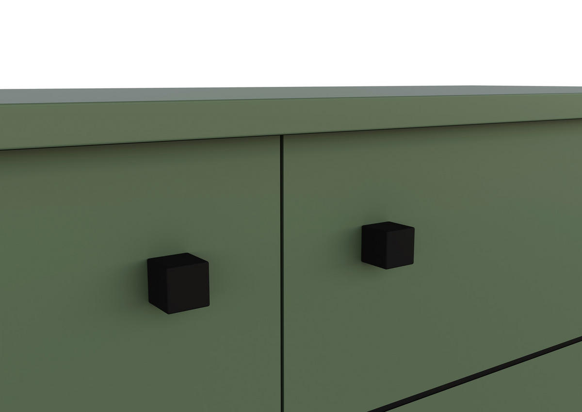 SIDEBOARD 160,2/81,8/37 cm  in Grün  - Schwarz/Grün, Modern, Holzwerkstoff/Kunststoff (160,2/81,8/37cm) - Carryhome
