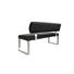 SITZBANK Lederlook Edelstahlfarben, Schwarz - Edelstahlfarben/Schwarz, Design, Textil/Metall (160cm) - Dieter Knoll