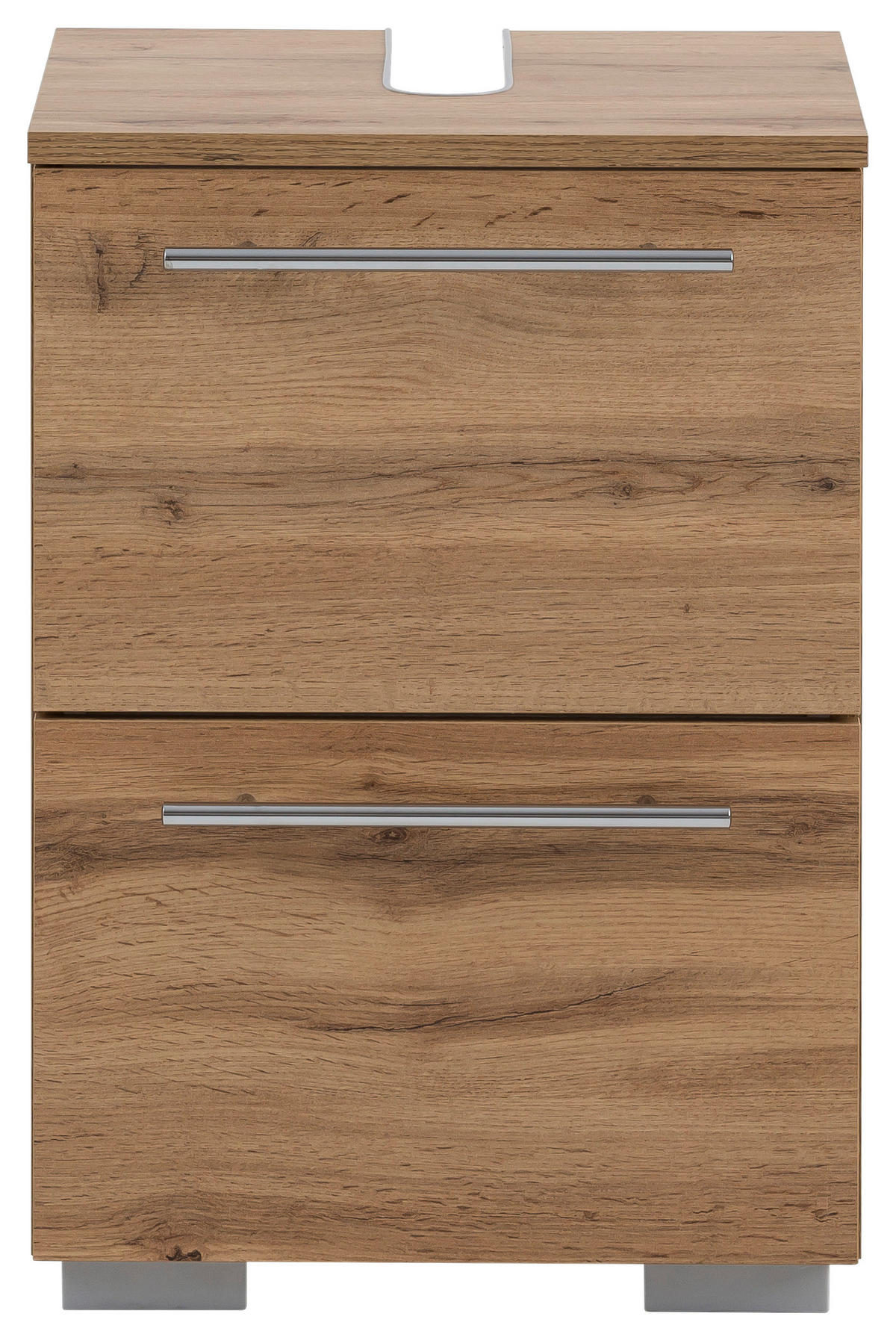 WASCHBECKENUNTERSCHRANK 40,2/59,1/35 cm  - Chromfarben/Eichefarben, KONVENTIONELL, Holzwerkstoff/Metall (40,2/59,1/35cm) - MID.YOU