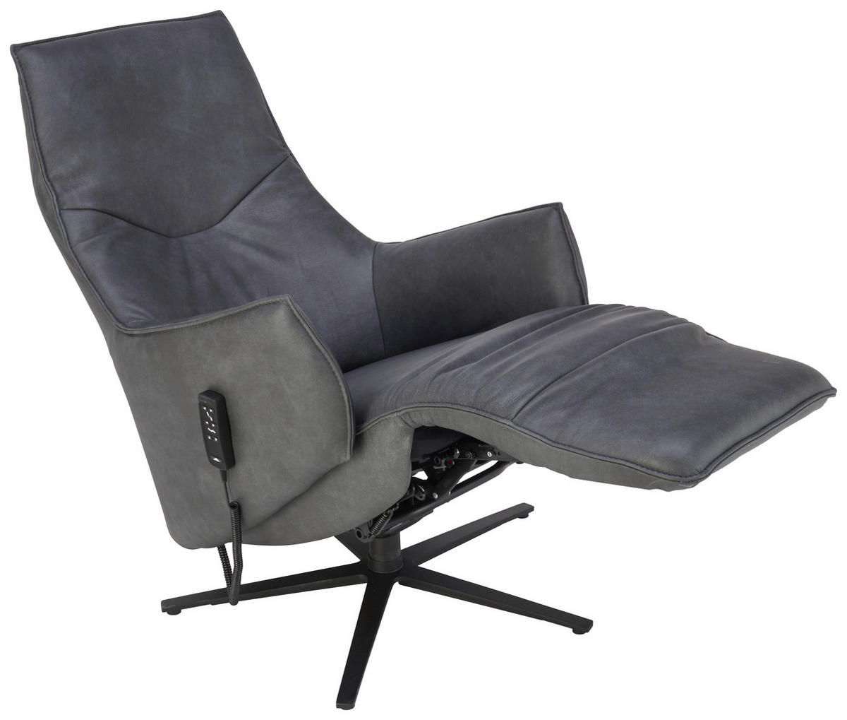 RELAXSESSEL in Leder Anthrazit  - Anthrazit, Design, Leder/Metall (70/112/85cm) - Himolla Komfortklass