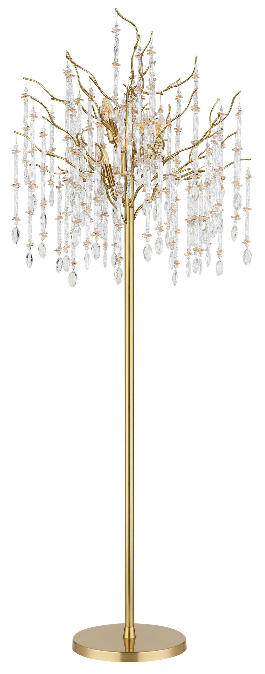 STEHLEUCHTE 55/165 cm    - Klar/Goldfarben, KONVENTIONELL, Glas/Kunststoff (55/165cm) - Globo