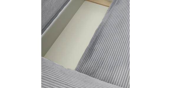 ECKSOFA Grau Cord - Schwarz/Grau, KONVENTIONELL, Kunststoff/Textil (266/180cm) - Carryhome