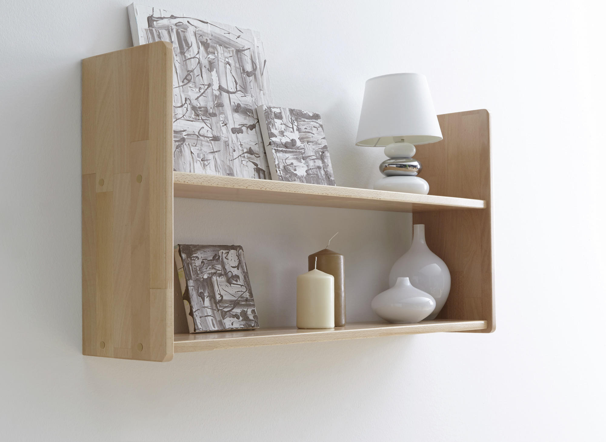WANDREGAL Buche massiv Buchefarben  - Buchefarben, Basics, Holz (90/45/20cm) - MID.YOU