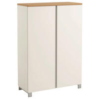 SCHUHSCHRANK  in 84/126/37 cm  - Weiss/Eichefarben, Design, Holz/Holzwerkstoff (84/126/37cm)