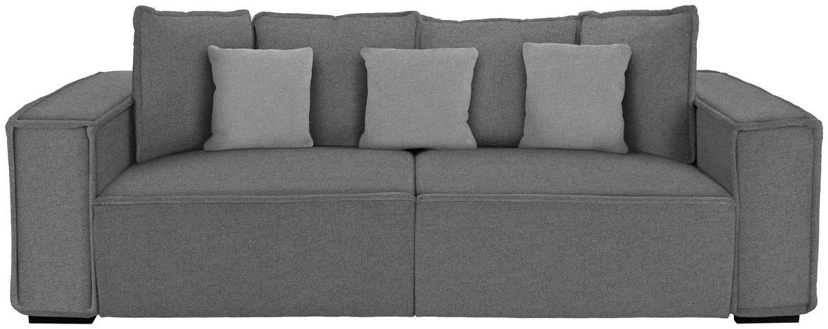 BIGSOFA in Grau, Hellgrau  - Hellgrau/Grau, Modern, Holz/Textil (244/62/117cm) - MID.YOU