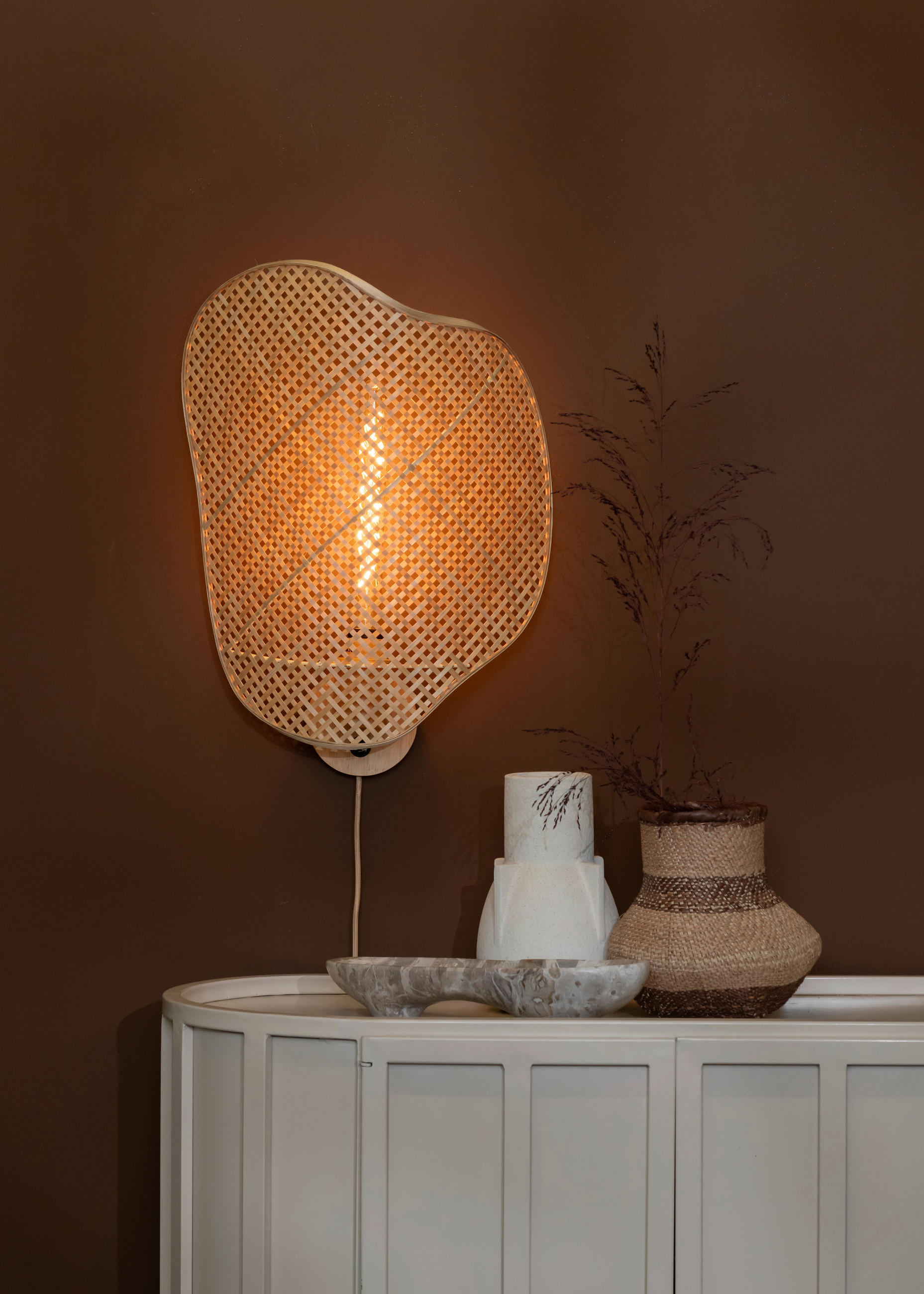 VÄGGLAMPA 40/10/50 cm   - naturfärgad, Basics, naturmaterial (40/10/50cm) - Good & Mojo