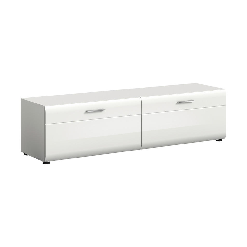 Livetastic NÍZKA KOMODA, biela, biela s vysokým leskom, 160/41/40 cm