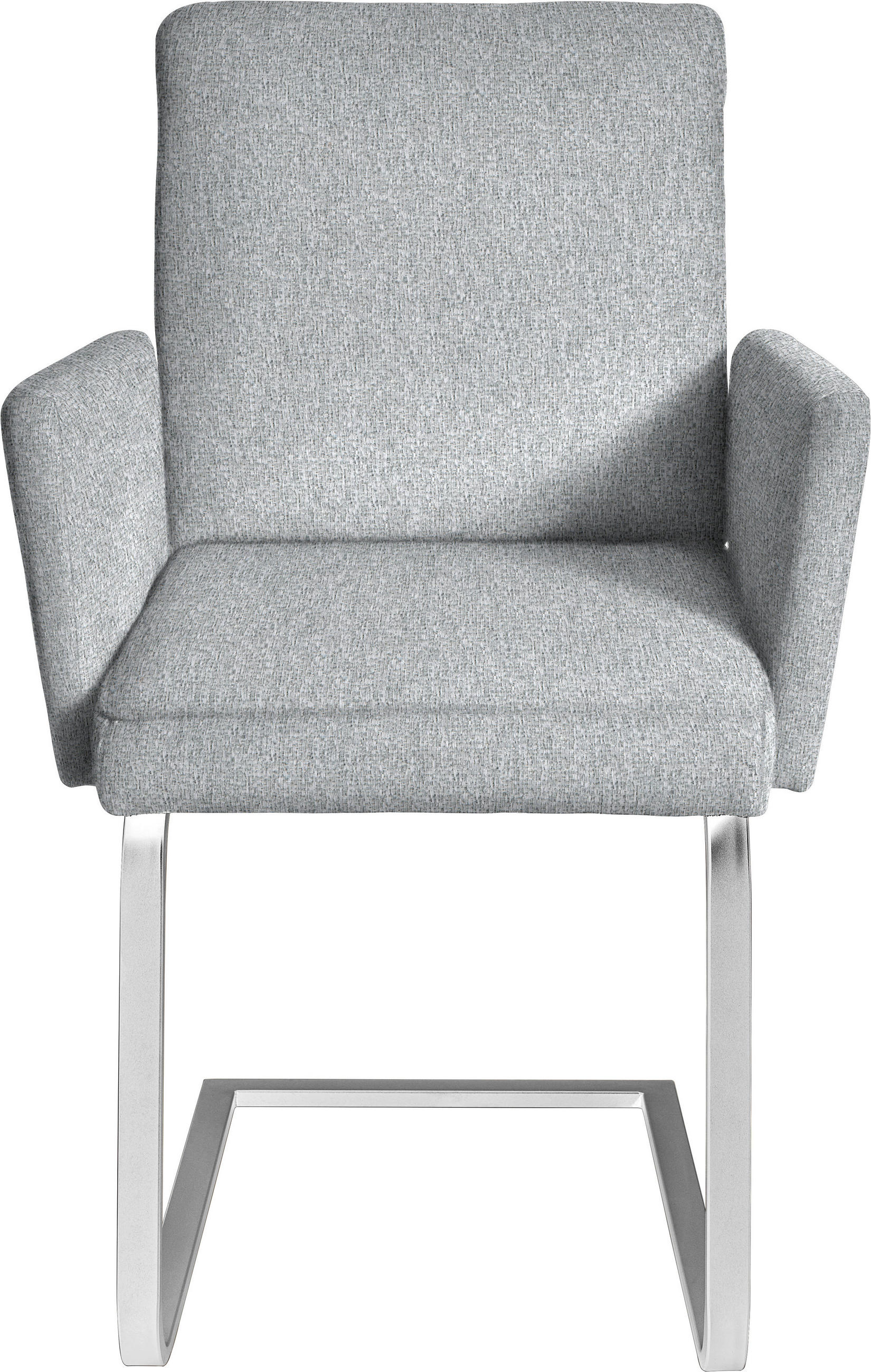 ARMLEHNSTUHL  in Stahl Chenille  - Chromfarben/Hellgrau, Design, Textil/Metall (56/92/60cm) - Dieter Knoll