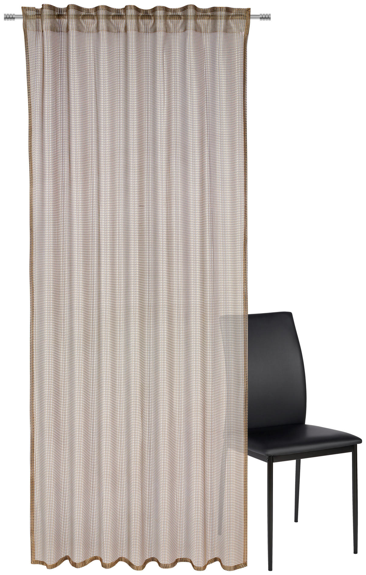 FERTIGVORHANG  transparent  140/245 cm   - Goldfarben/Petrol, Design, Textil (140/245cm) - Dieter Knoll