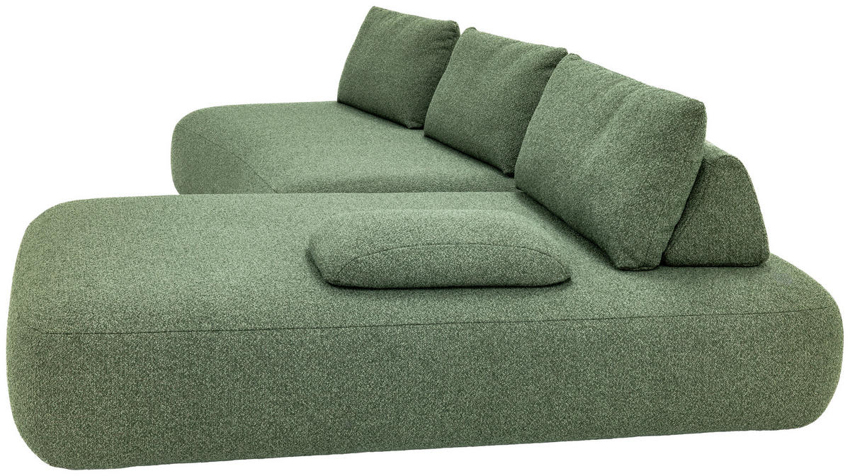 ECKSOFA Chilliano Grün Webstoff  - Schwarz/Grün, Design, Kunststoff/Textil (325/200cm) - Chilliano
