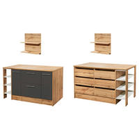 KÜCHENINSEL   in Grau  - Wildeiche/Alufarben, Design, Holzwerkstoff/Metall (150/90/90cm) - Respekta