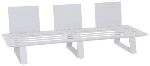 3-SITZER-BANK 225/75/75 cm Weiß  - Weiß, Design, Metall (225/75/75cm)