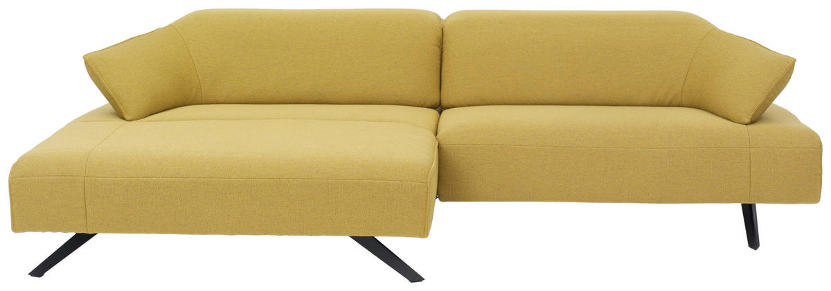 ECKSOFA in Struktur Currygelb  - Currygelb/Anthrazit, Design, Textil/Metall (165/276cm) - Himolla