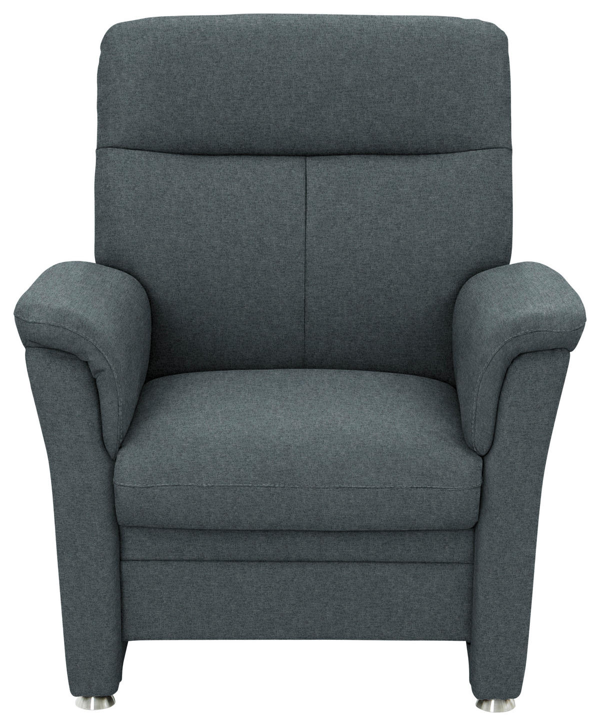 SESSEL Flachgewebe Blau  - Blau/Alufarben, Konventionell, Textil/Metall (90/100/89cm) - Beldomo Comfort