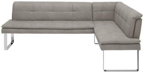 ECKBANK 213/174 cm Mikrofaser Chromfarben, Ecru Metall - Chromfarben/Ecru, Design, Textil/Metall (213/174cm) - Novel