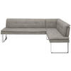 ECKBANK 253/174 cm Mikrofaser Chromfarben, Hellgrau Metall   - Chromfarben/Hellgrau, Design, Textil/Metall (253/174cm) - Novel