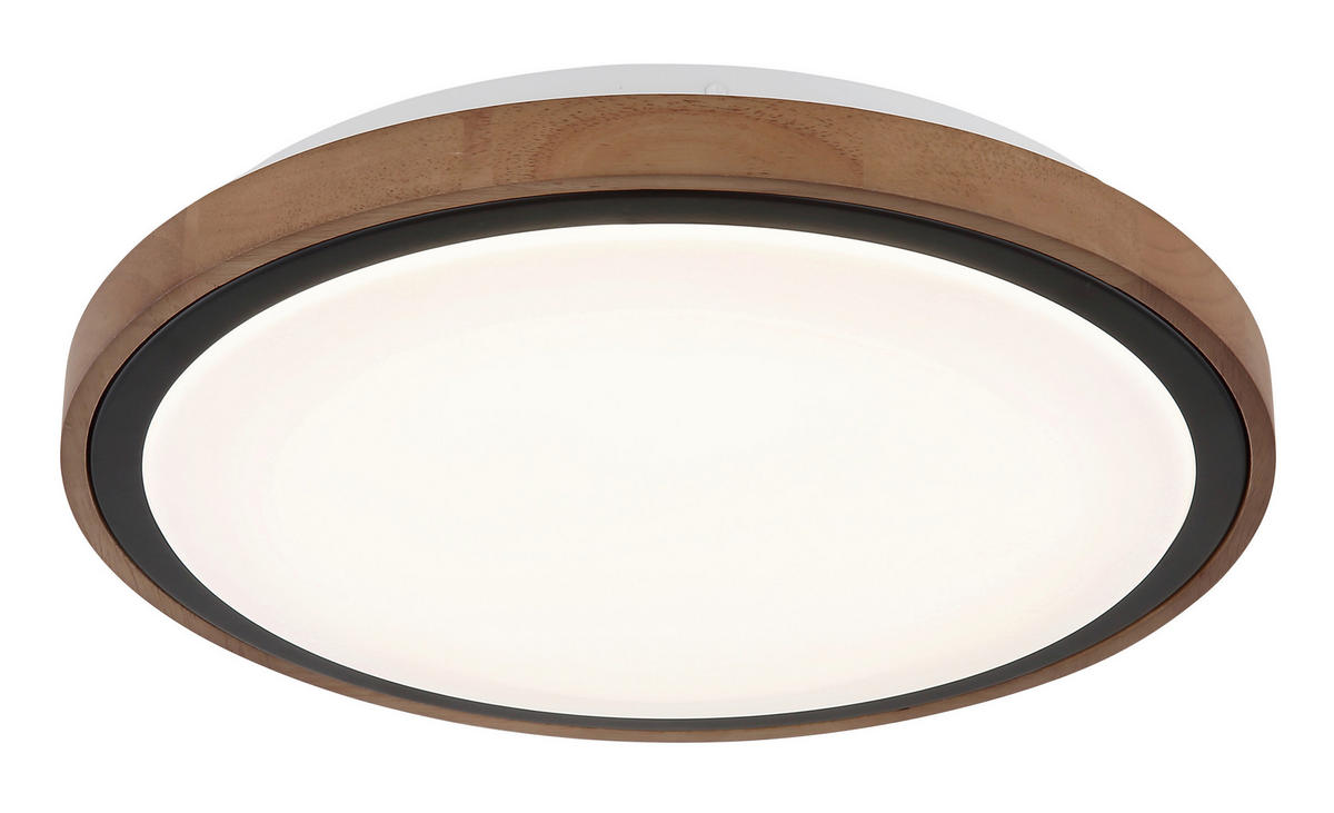 LED-DECKENLEUCHTE  38/9,5 cm    - Opal, Natur, Holz/Kunststoff (38/9,5cm) - Globo