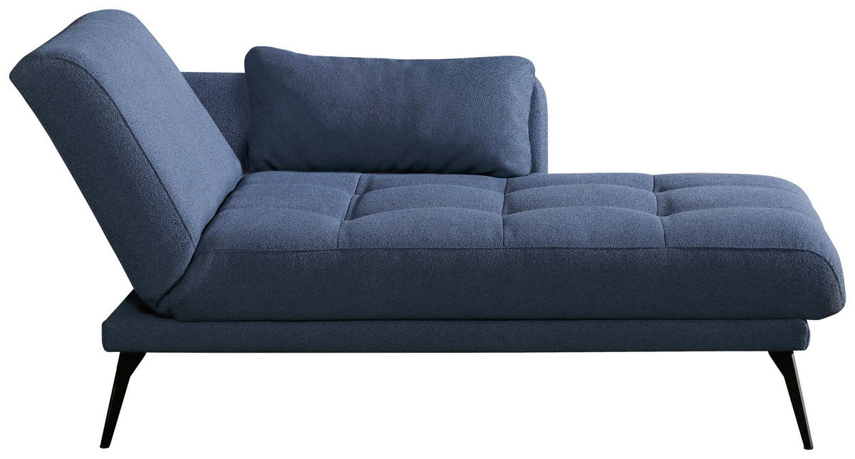 RÉCAMIERE Dunkelblau  - Schwarz/Dunkelblau, Konventionell, Textil/Metall (200/85/106cm) - Novel