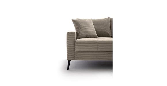 ECKSOFA  in Cord Taupe  280/173 cm  - Taupe/Schwarz, KONVENTIONELL, Textil/Metall (280/173cm) - Hom`in