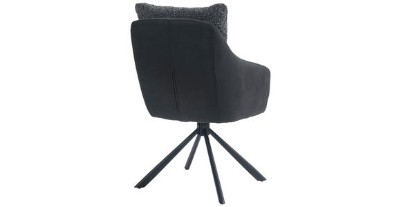 ARMLEHNSTUHL in Eisen Webstoff, Mikrofaser - Anthrazit/Schwarz, Design, Textil/Metall (59/93/69cm) - Novel