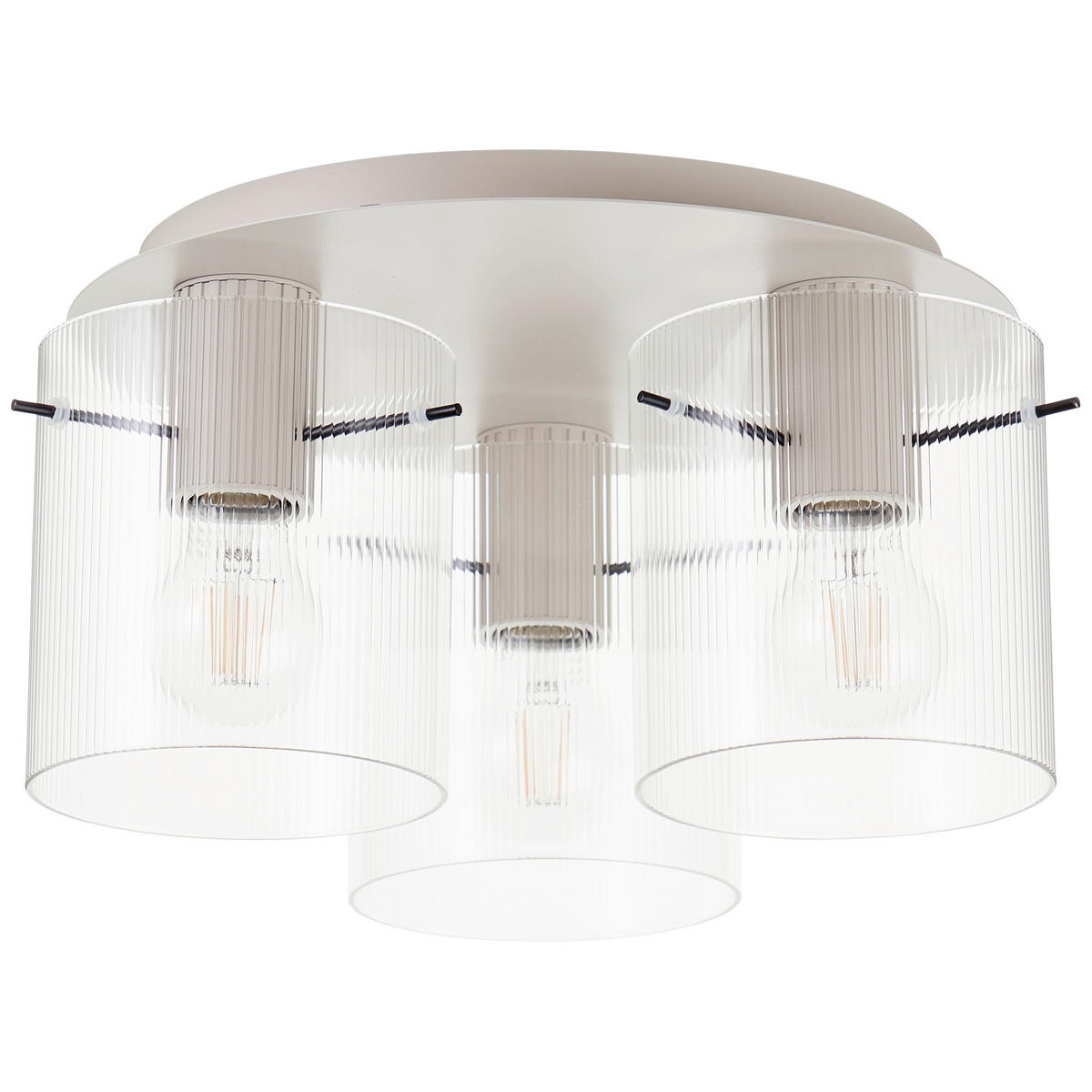 DECKENLEUCHTE Göteborg 37/21 cm   - Transparent/Beige, Basics, Glas/Metall (37/21cm) - Dieter Knoll