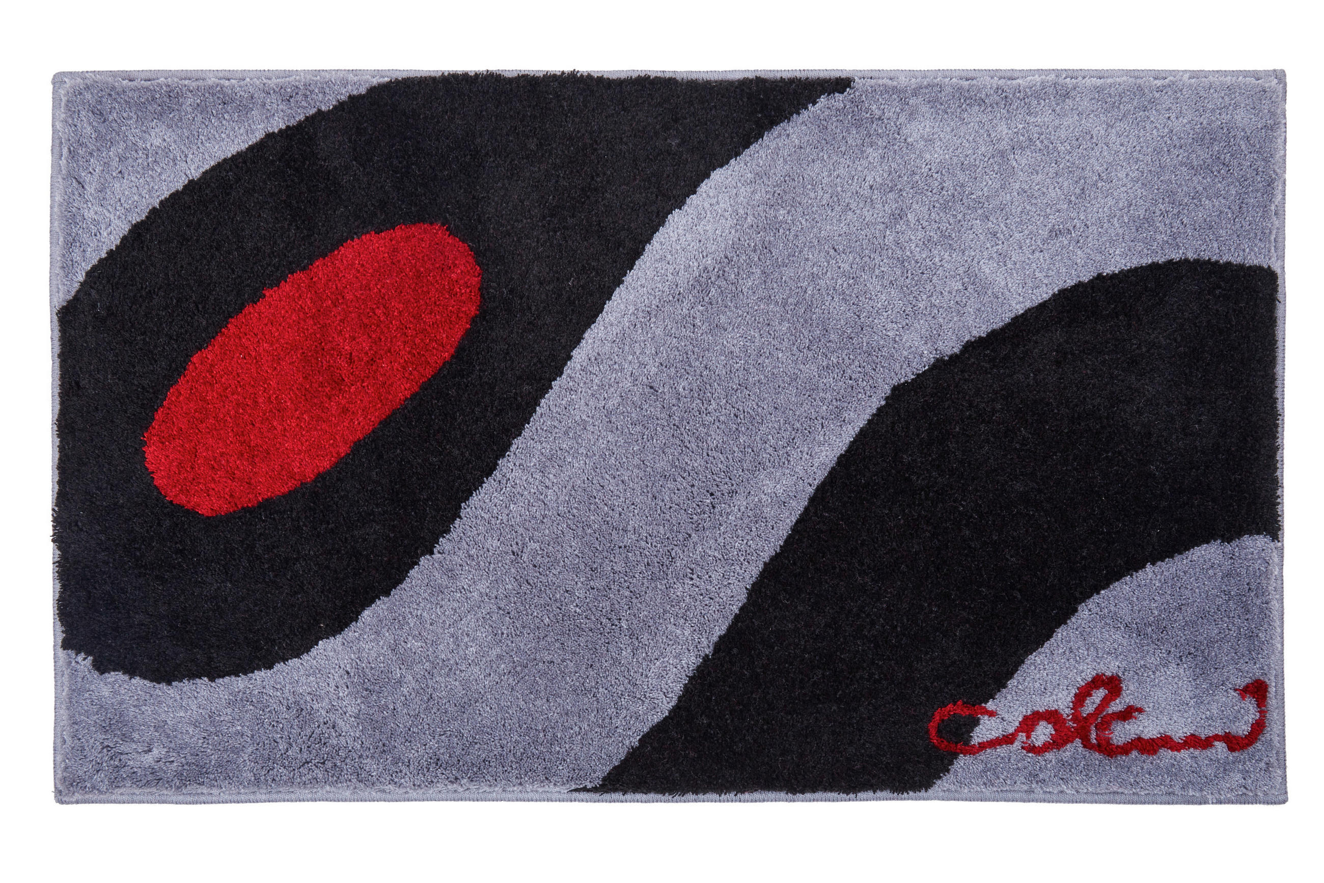 BADTEPPICH Colani 35 Grau, Schwarz 80/140 cm  - Schwarz/Grau, Basics, Kunststoff/Textil (80/140cm) - Grund