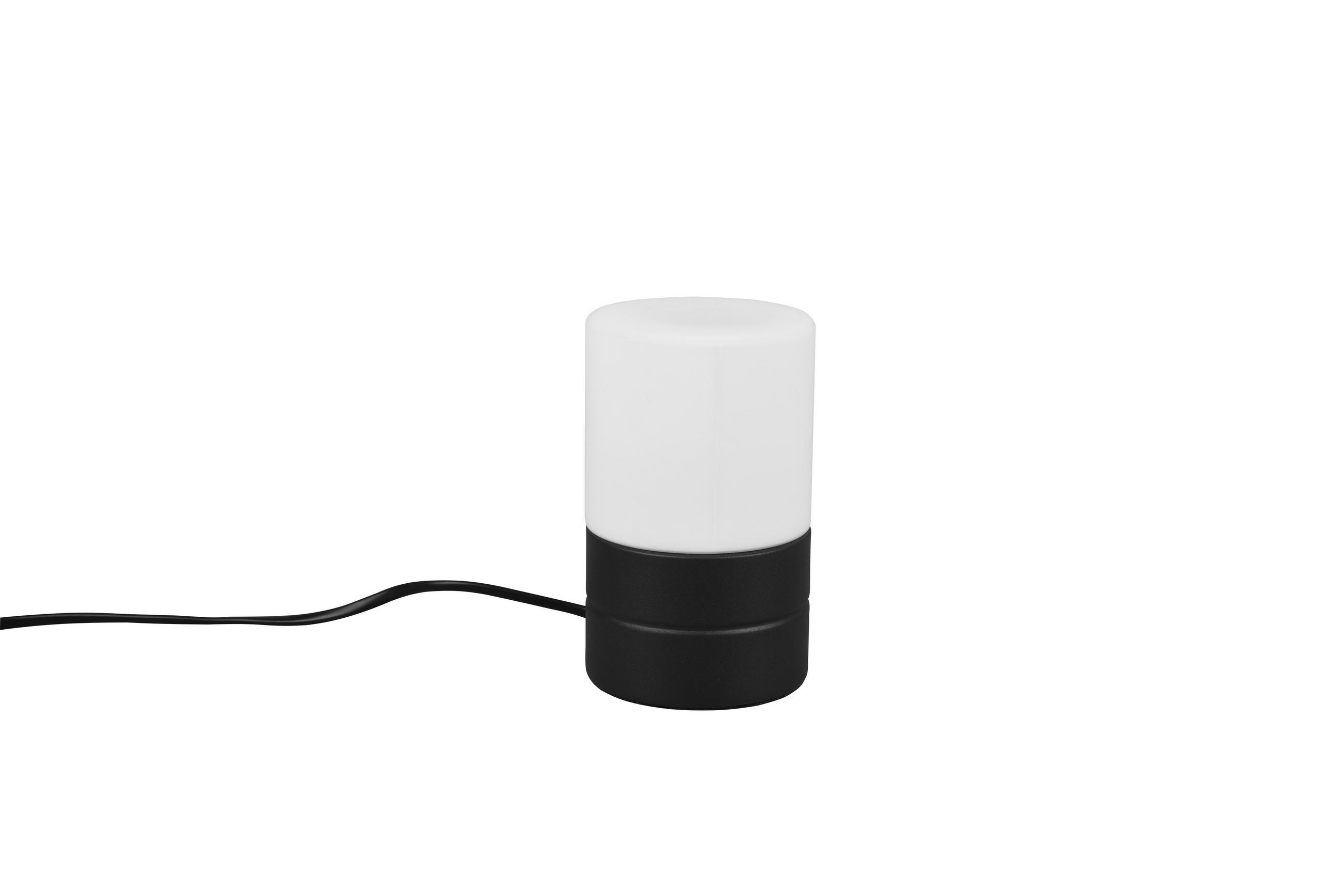 TISCHLEUCHTE ARY 9,0/15,0 cm   - Opal/Schwarz, Basics, Kunststoff/Metall (9,0/15,0cm) - Xora