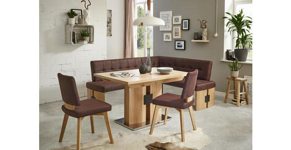 STUHL beflockt Wildeiche massiv Dunkelbraun, Eichefarben - Eichefarben/Dunkelbraun, KONVENTIONELL, Holz/Textil (48/88/49cm) - Dieter Knoll