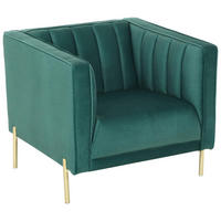 SESSEL in Samt Grün  - Goldfarben/Grün, Design, Textil/Metall (101/75/85cm) - Livetastic