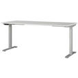 SCHREIBTISCH 180/80/72-118 cm  in Silberfarben, Hellgrau  - Silberfarben/Hellgrau, MODERN, Holzwerkstoff/Metall (180/80/72-118cm) - Novel