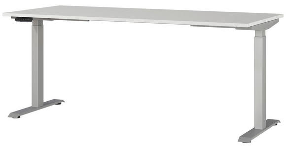 SCHREIBTISCH 180/80/72-118 cm  in Silberfarben, Hellgrau  - Silberfarben/Hellgrau, MODERN, Holzwerkstoff/Metall (180/80/72-118cm) - Novel