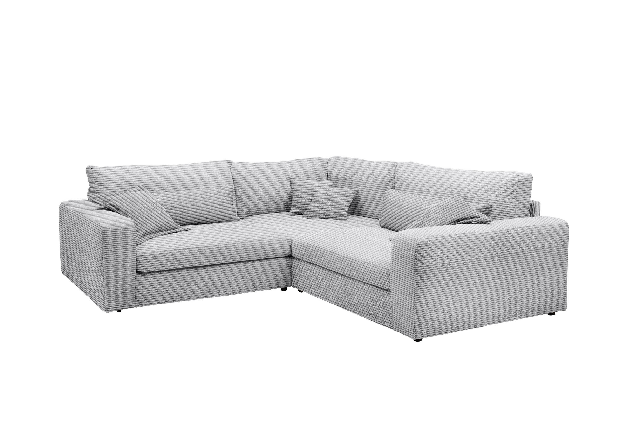 ECKSOFA  Hellgrau Cord  - Hellgrau/Schwarz, KONVENTIONELL, Kunststoff/Textil (248/248cm) - Carryhome