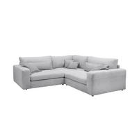 ECKSOFA  Hellgrau Cord  - Hellgrau/Schwarz, KONVENTIONELL, Kunststoff/Textil (248/248cm) - Carryhome