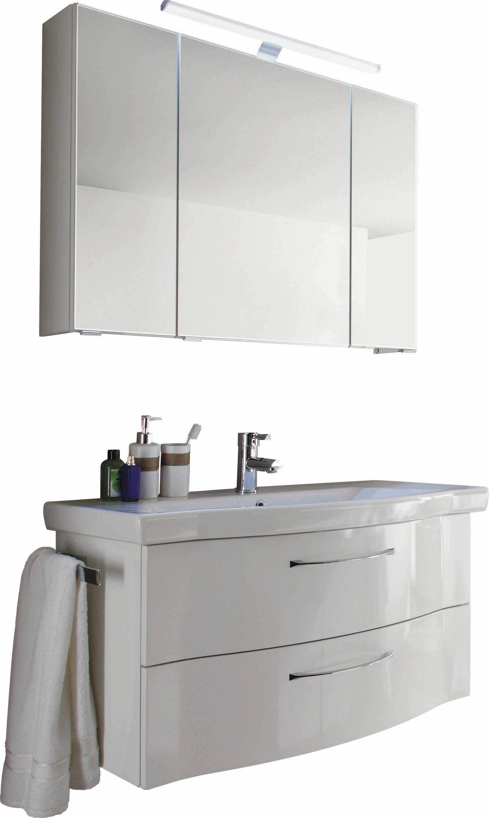 BADEZIMMER  in 97 cm  - Weiß, KONVENTIONELL, Holzwerkstoff (97cm) - Sadena