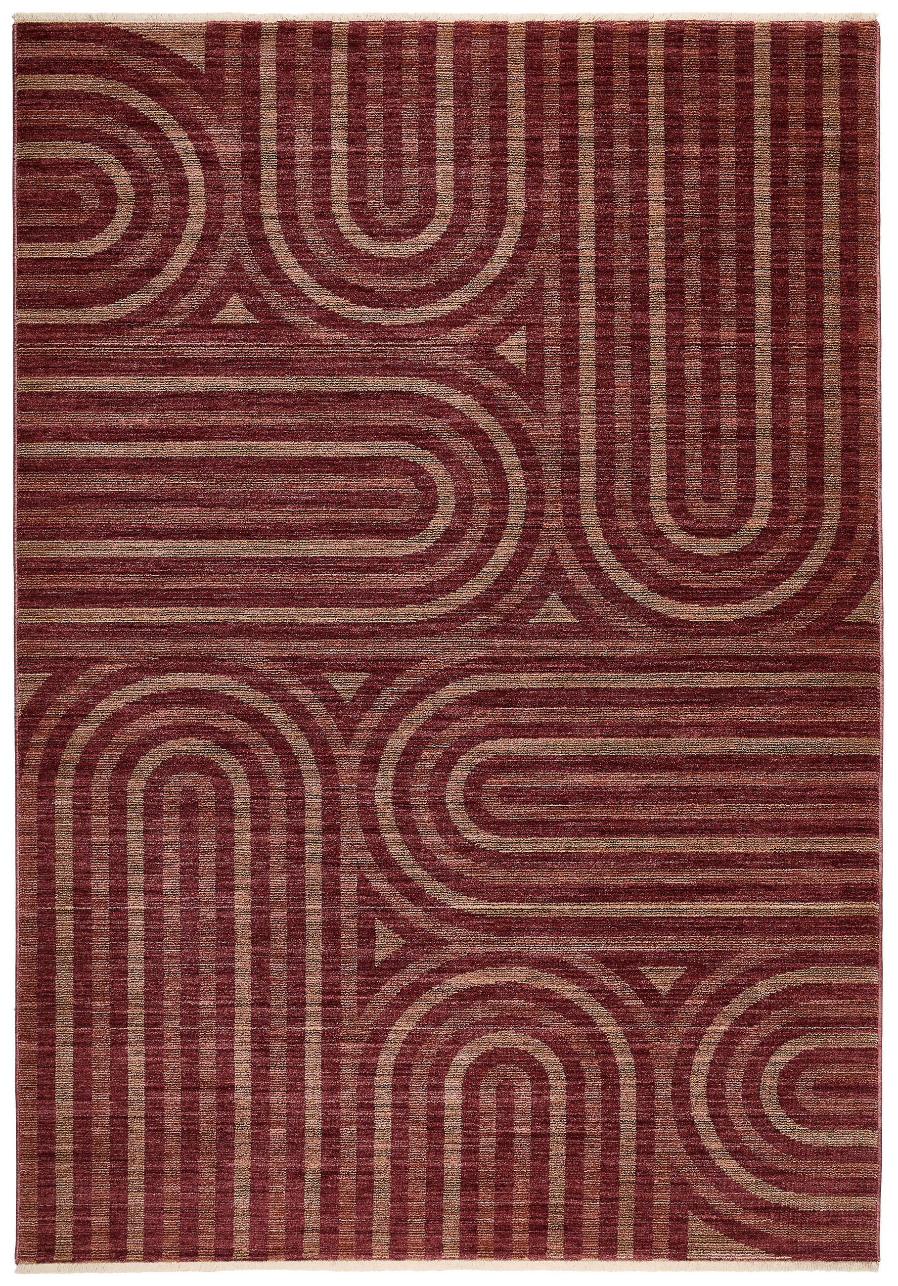 WEBTEPPICH Wohnzimmer 140/200 cm Bordeaux rechteckig  - Bordeaux, Design, Textil (140/200cm) - Novel