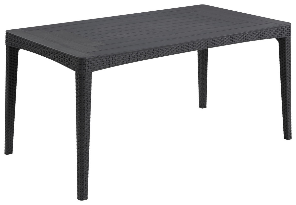 GARTENTISCH Kunststoff Graphitfarben rechteckig  - Graphitfarben, Design, Kunststoff (160/74/90cm) - Ambia Garden