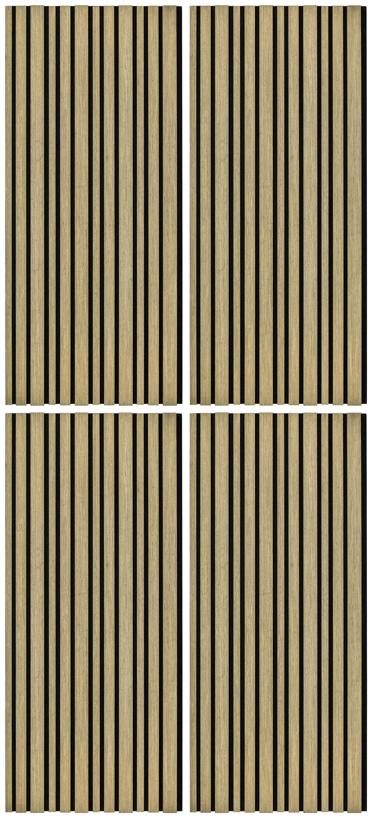 AKUSTIKPANEEL EICHE NATUR 4-er Set  - Beigebraun, MODERN, Holz (52/120cm)