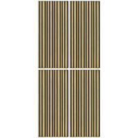 AKUSTIKPANEEL EICHE NATUR 4-er Set  - Beigebraun, MODERN, Holz (52/120cm)