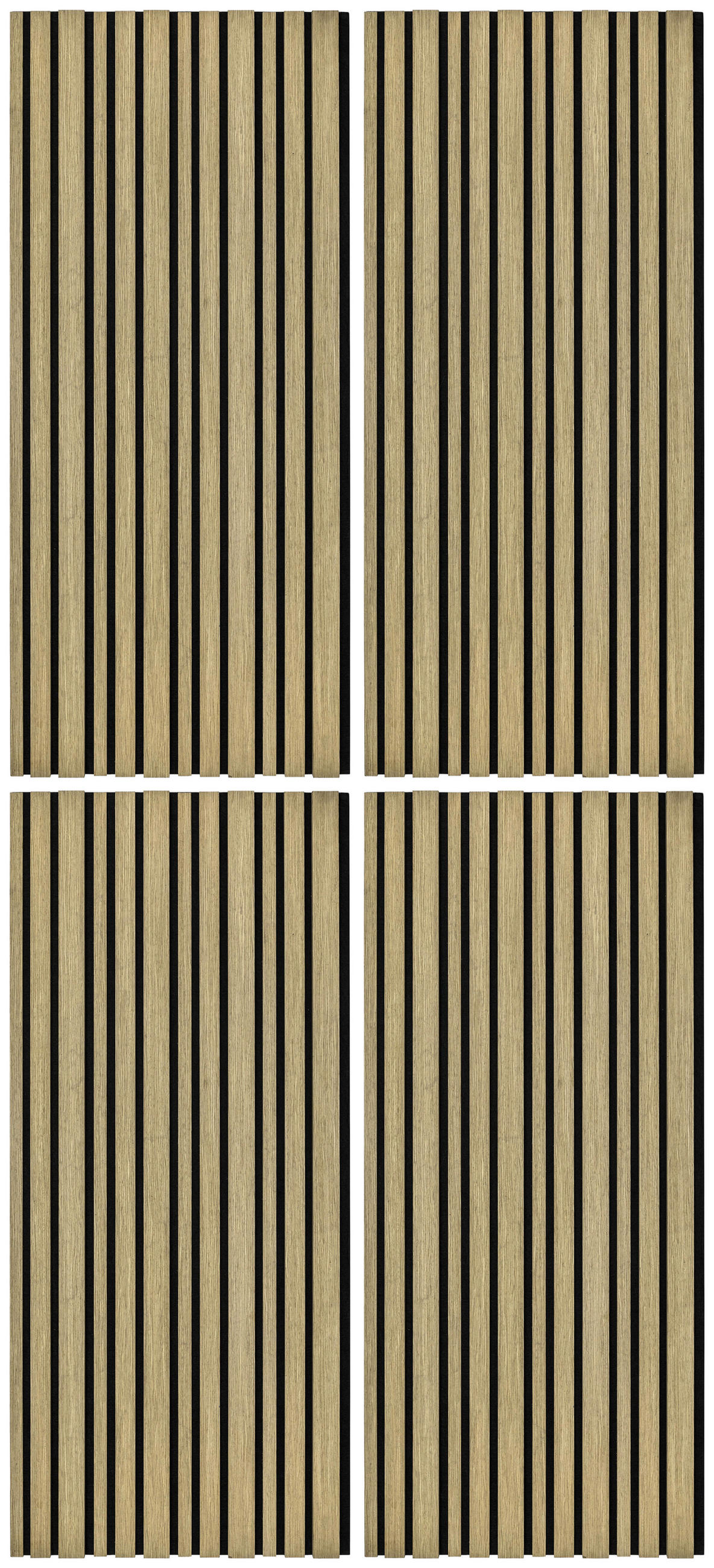 AKUSTIKPANEEL EICHE NATUR 4-er Set  - Beigebraun, MODERN, Holz (52/120cm)