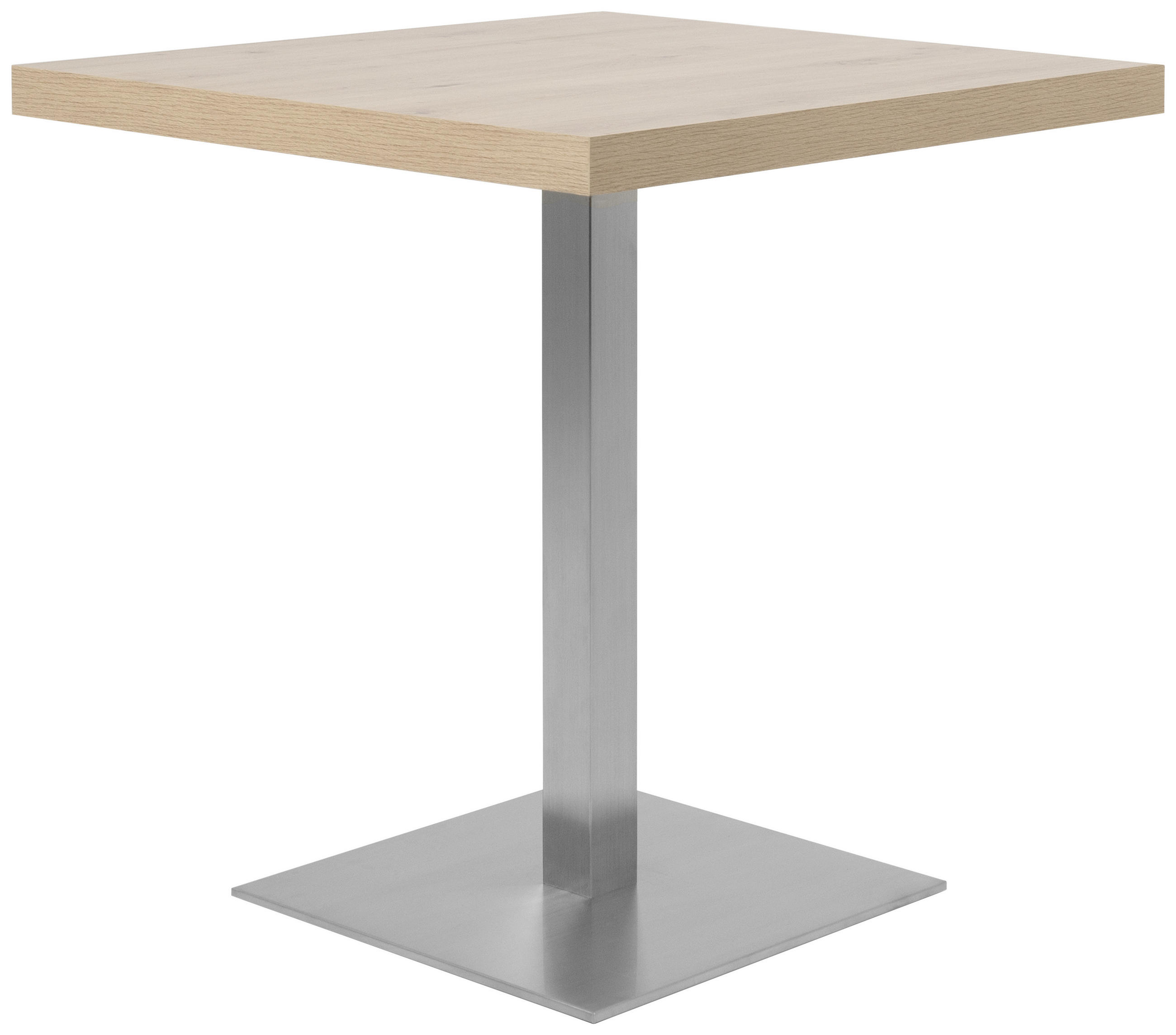 ESSTISCH 70/70/75 cm Metall Edelstahlfarben, Eiche Artisan quadratisch - Edelstahlfarben/Eiche Artisan, Design, Metall (70/70/75cm) - MID.YOU