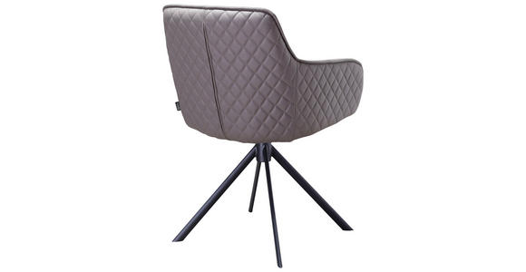 ARMLEHNSTUHL in Eisen Mikrofaser - Schwarz/Braun, Design, Textil/Metall (60,5/83,4/62,5cm) - Novel