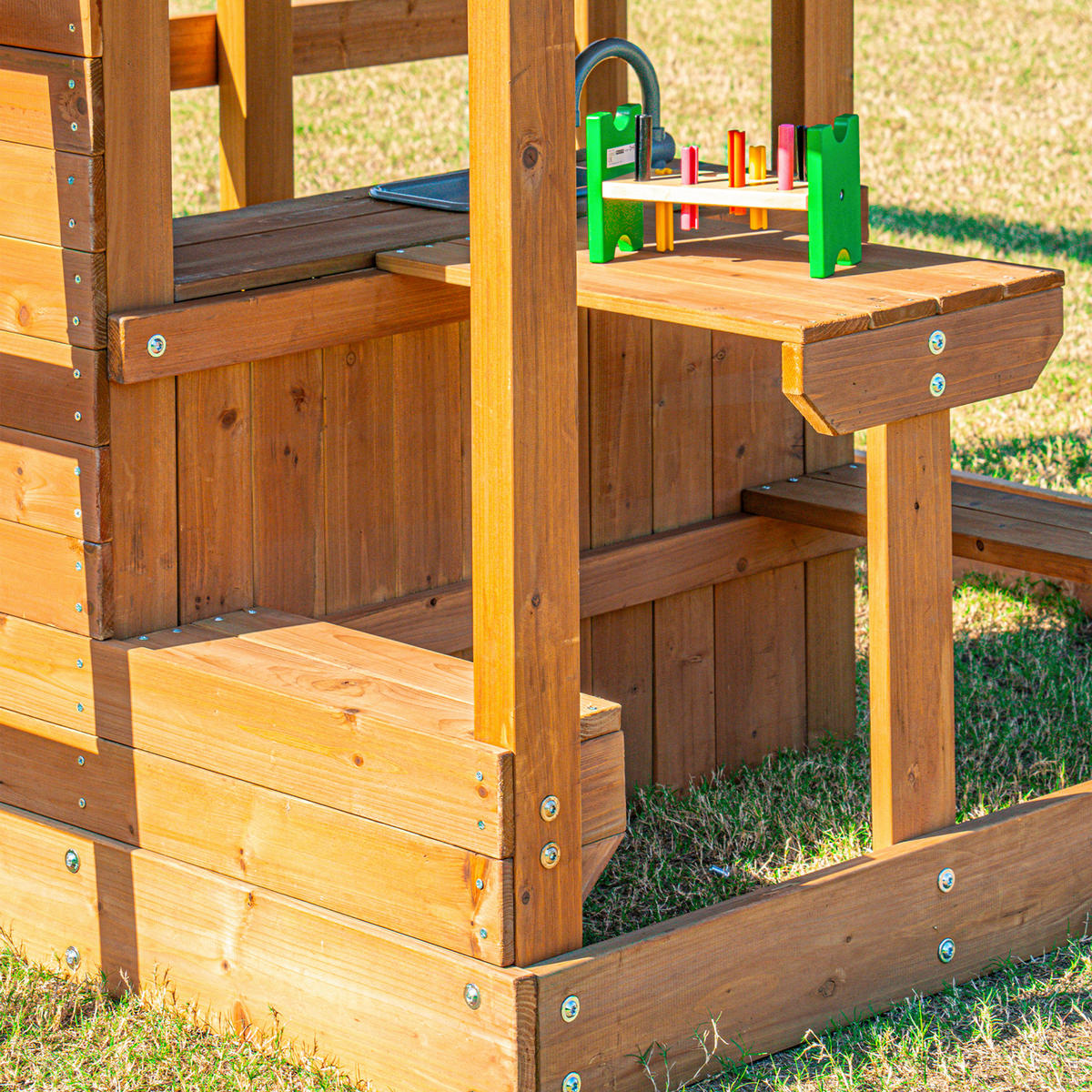 VEŽA NA HRANIE - lila/hnedá, Basics, drevo/plast (435/410/305cm) - Ambia Garden