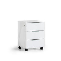 ROLLCONTAINER Weiß  - Alufarben/Weiß, Design, Glas/Holzwerkstoff (45/63/43cm) - Stylife