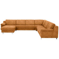 WOHNLANDSCHAFT in Mikrofaser Currygelb  - Chromfarben/Currygelb, Design, Textil/Metall (166/364/278cm) - Valdera