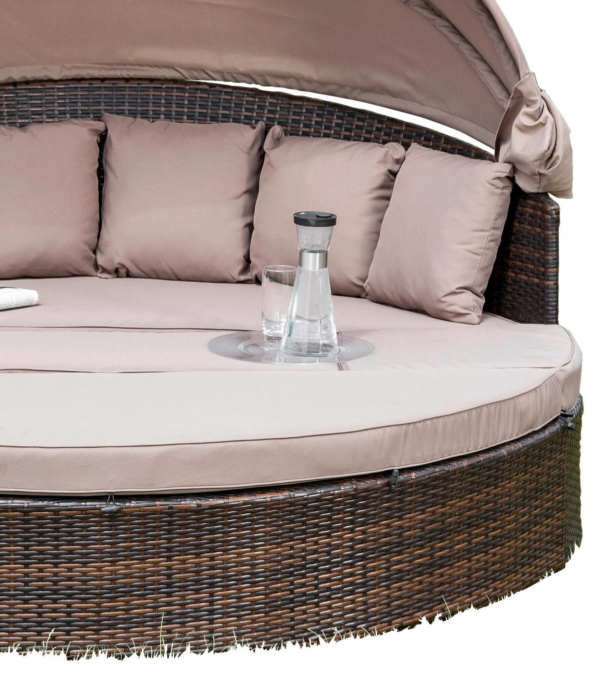 GARTENMUSCHEL 180/88/183 cm  - Taupe/Braun, KONVENTIONELL, Kunststoff/Textil (180/88/183cm) - Gardenson