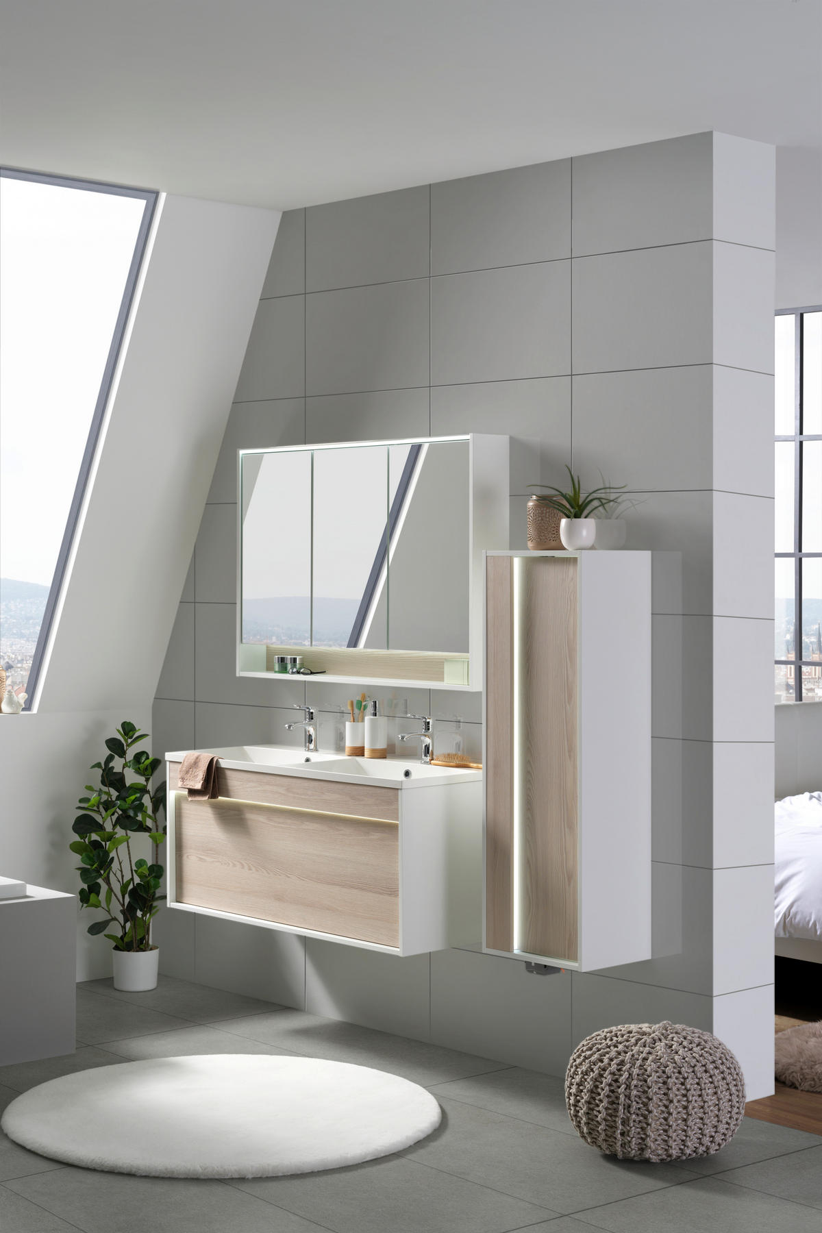 SPIEGELSCHRANK 90/74/16 cm  - Weiß, KONVENTIONELL, Glas/Holzwerkstoff (90/74/16cm) - Voleo