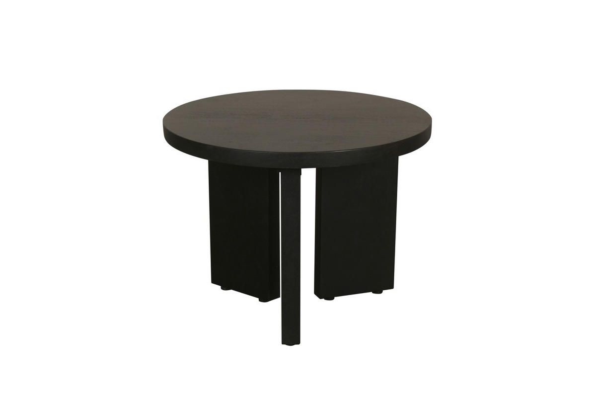 BEISTELLTISCH Akazie massiv Schwarz rund  - Schwarz, Design, Holz (40/30/40cm) - MID.YOU