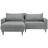 ECKSOFA in Flachgewebe Grau  - Schwarz/Grau, Design, Holz/Textil (215/160cm) - Stylife