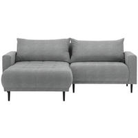 ECKSOFA in Flachgewebe Grau  - Schwarz/Grau, Design, Holz/Textil (215/160cm) - Stylife