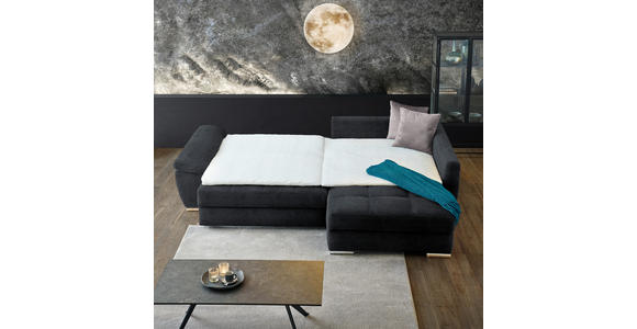 ECKSOFA in Webstoff Grau, Schwarz  - Chromfarben/Anthrazit, Design, Kunststoff/Textil (276/212cm) - Carryhome